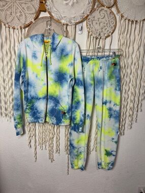 Aviator Nation Tie Dye Zip Front Hoodie and Sweatsuit Set Size Small